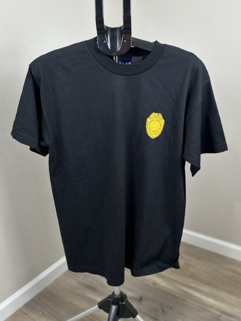 Union Made Men’s L Black Cotton Washington Federation Corrections T-Shirt USA